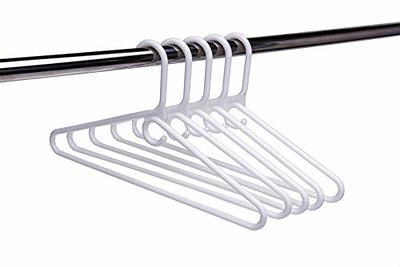 Heshberg Plastic Hooks Hangers Space Saving Tubular Clothes Hangers Standard Size Ideal for Everyday Use on Shirts, Coats, Pants