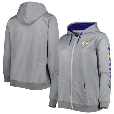 Women's Wear by Erin Andrews Heathered Gray Los Angeles Rams Team Full-Zip Hoodie in Heather Gray