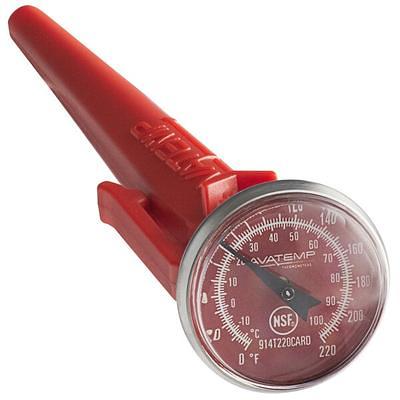 AvaTemp 2 3/4 HACCP Waterproof Digital Pocket Probe Thermometer (Red / Raw  Meat)