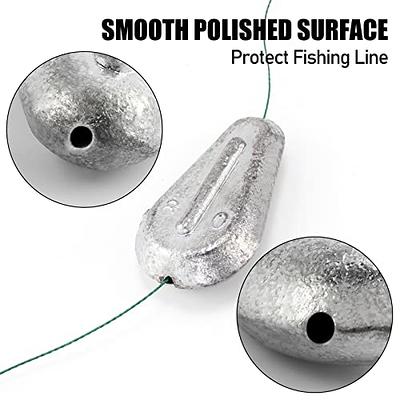 Dr.Fish 5 Pack Fishing No Roll Sinker Fishing Lead Weights Surf