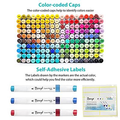 Bianyo 180 Colors Alcohol Markers Set, Fine & Chisel Dual Tip Art
