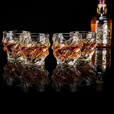 Spinning Whiskey Glasses Set of 4, Rotatable Old Fashioned Glasses, Cocktail  Glasses, Rock Glasses, Bourbon Glasses for Bar, Party and Home, Whiskey  Glasses Gift for Father, Men, Husband, Boyfriend 