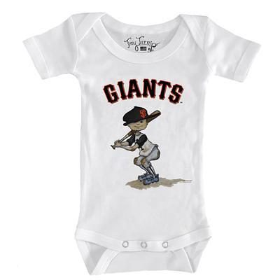 Toddler Tiny Turnip White/Black San Francisco Giants State Outline  3/4-Sleeve Raglan T-Shirt