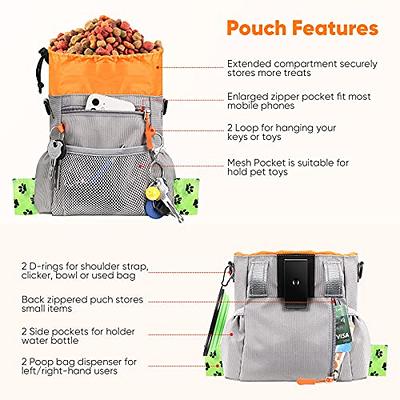 Dog Treat Pouch, Dog Treat Bag for Training Small to Large Dogs, Easily  Carries Pet Toys, Kibble, Treats, Built-in Poop Bag Dispenser 