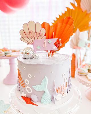 seashell sheet cake