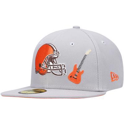 Men's New Era Cream/Brown Cleveland Browns 2022 Sideline 59FIFTY Fitted Hat