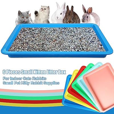 6 Pcs Kitten Litter Box, Low Entry Litter Box with Scooper, Portable Litter  Box Shallow Litter Pan Open Travel Kitten Boxes for Small Cat, Hamster