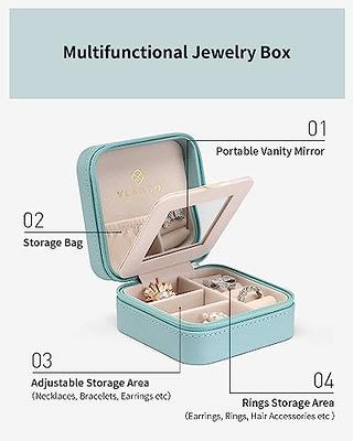  Vlando Small Travel Jewelry Box Organizer Display Case