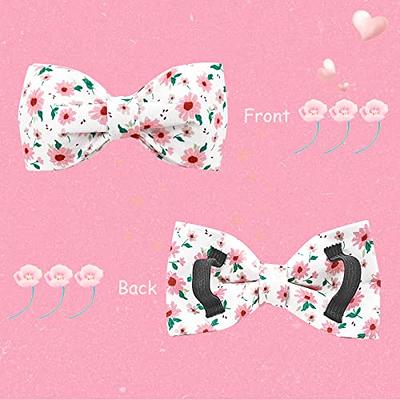  Elegant little tail Pink Leather Dog Collar, Durable Pet Collar,  Flower Pattern Bow Tie Dog Collar Adjustable Girl Dog Collars for X-Small  Dogs and Cats : Pet Supplies