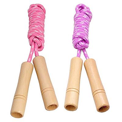  12 Pcs Jump Rope for Kids Adjustable Cotton Skipping Rope 7ft Jumping  Rope with Wooden Handle for Children Students Boys Girls Toddler Fitness  Outdoor Exercise Workout Fun Activity, Random Color 