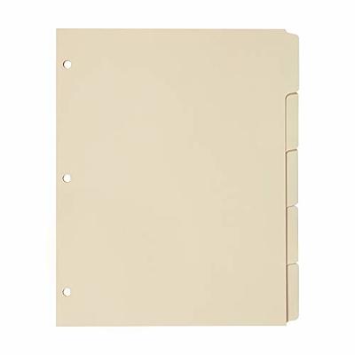 Oxford 13V 5-Tab Manila 3-Hole Punched 5 Divider Set - 20/Box