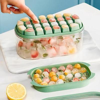 Lerkumey Ice Cube Tray Set With No-Spill Removable Lid