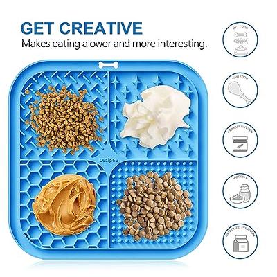 LE TAUCI PET Cat Slow Feeder, 5.5 Inch Lick Mat for Cats and Puppy,Anxiety  Relief Licking Mat, Puzzle Feeder for Peanut Butter, Treats, Pet Enrichment