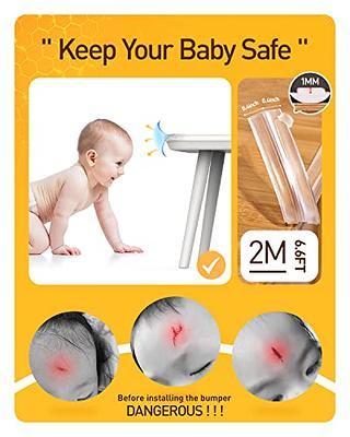 GMAKIE Baby Proofing, Corner Protector Baby Edge Protector Strip Clear, Baby Proof Corners and Edges, 6.6ft(2m) Silicone Soft Corner Guards with 1mm