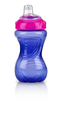 Nuby No-Spill Cup with Flex Straw, Neutral, 10 Ounce (Pack of 3)