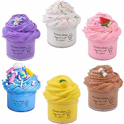 6 Pack Butter Slime Kit with Blue Stitch, Elephant, Unicorn, Candy, Dragon  Fruit and Coffee Charms, Scented DIY Slime Supplies for Girls and Boys,  Stress Relief Toy for Kids Education, Party and