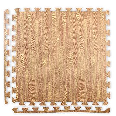 Light Oak Wood Grain Interlocking EVA Foam Floor Mats (100 Sq. Ft