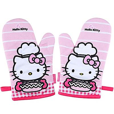 2pcs Kids Oven Mitts Heat Resistant Oven Gloves Kitchen Mitts Microwave Gloves for Children Baking Cooking Fireplace Grill BBQ Pink