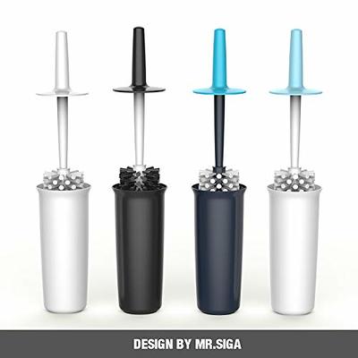 MR.SIGA Toilet Bowl Brush and Holder for Bathroom, Non-Scratch TPR