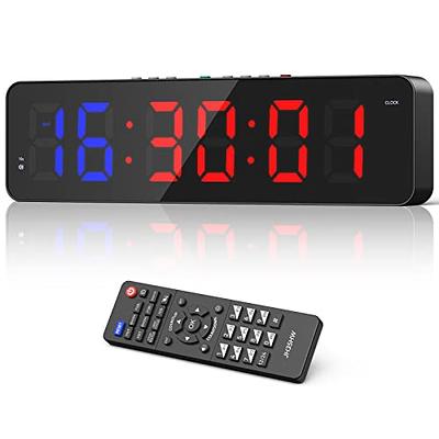 KTZON Gym Clock Timer for Home with Remote, 1.5 1.8 Metal LED Gym Timer  Clock,Crossfit Timer Workout Stopwatch,Tabata Timer Countdown Timer 1.5  Metal & Remote Blue + Red