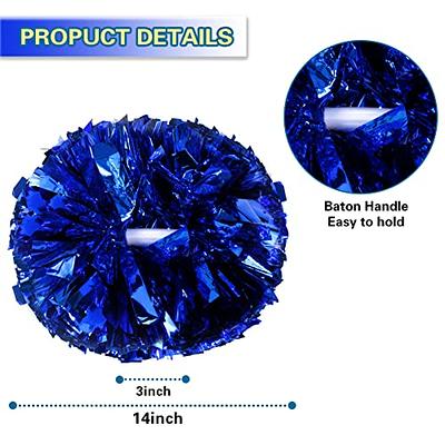 Blue Metallic Poms