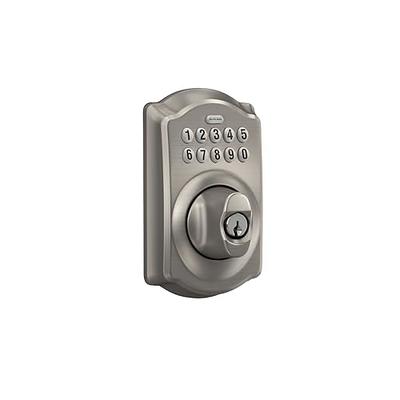 Schlage Camelot - Keypad Entry with Auto-Lock Door Satin Nickel Accent Lever