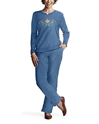 Pembrook Womens Sweat Suits Two-Piece - Ladies Sweatsuits Sets, Embroidered Fleece Sets for Women 2 Piece