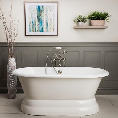 Mia 67 inch Freestanding Acrylic Soaking Tub - No Faucet Drillings by Randolph Morris RMBP03-W