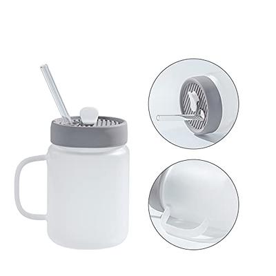 PYD Life 4 Pcs Sublimation Blank Skinny Tumbler 20 oz White Mugs with Handle and Straw,Stainless Steel Coffee Travel Straight Mug with Sliding Lid