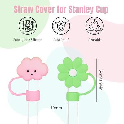 Flower Straw Cover Cap for Stanley Cup Silicone Straw Topper Compatible  with 30