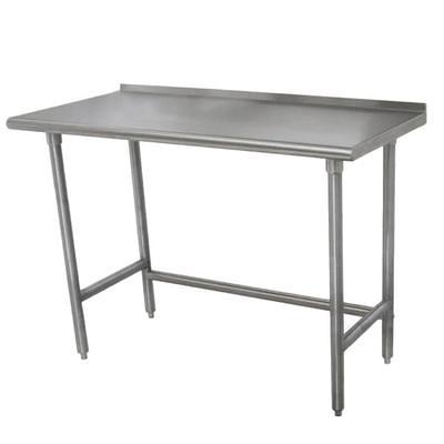 Kitchen Tek 18-Gauge 304 Stainless Steel Commercial Work Table - Heavy Duty, Galvanized Legs, Undershelf - 24 inch x 48 inch - 1 Count Box, Silver