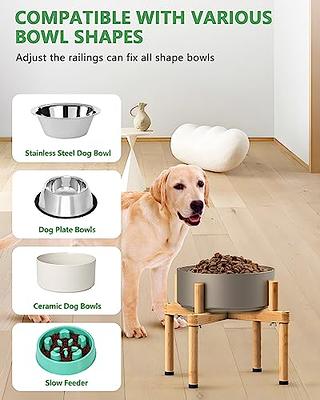 Elevated Dog Cat Bowls, Unique Bone Shape Bamboo Raised Dog Bowl Stand with  2 Stainless Steel Bowls, Anti-Slip for Pets Puppy Small Dogs Cats Food  Water Bowls Small Dog Bowls