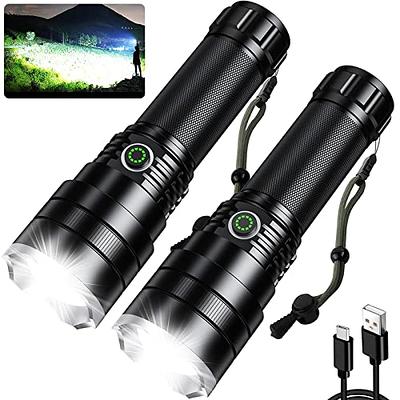 Flashlights Rechargeable, Super Bright 900000 Lumens Flashlights with USB  Cable, Brightest LED Flashlight for Emergencies, IPX6 Waterproof 7 Light