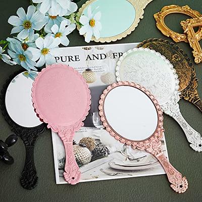 European-style Pattern Hand-held Makeup Mirror Portable Carry-on