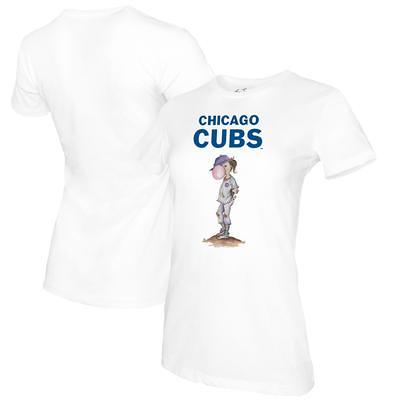 Toddler Tiny Turnip White Chicago Cubs Baseball Love T-Shirt