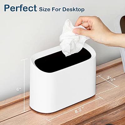 Mini Desktop Trash Can,Tiny Garbage Can with Trash Bags,1.5L Small  Countertop Trash Bin,Little Waste Basket of Bathroom,Miniature Waste Bin  for Office Desk,Vanity,Coffee Table,Makeup Tabletop (White) - Yahoo Shopping
