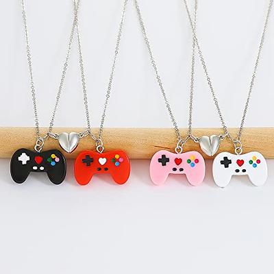 2 Pcs/set Couple Bff Matching Magnet Necklaces Game Controller With Pendant