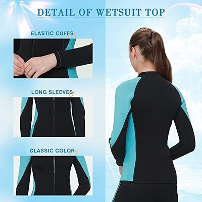 REALON Wetsuit Top Women 2mm Neoprene Jacket, Long Sleeves Front