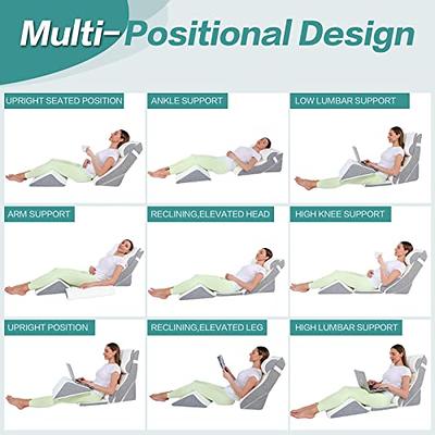 Back Support Pillow 6 PCS Bed Wedge Pillow Set for Neck Back & Leg Pain  Relief