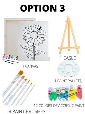 Essenburg Pre Drawn Canvas Paint Kit | Teen, Kids and Adult Sip and Paint  Party Favor | DIY Date Night Couple Activity| Canvas Boards for painting