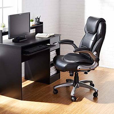 HOMESTOCK Gray High Back Executive Premium Faux Leather Office