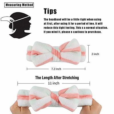 2pcs Coral Fleece Hair Band White And Blue Headband Women Head Wrap  Bow-knot Headband