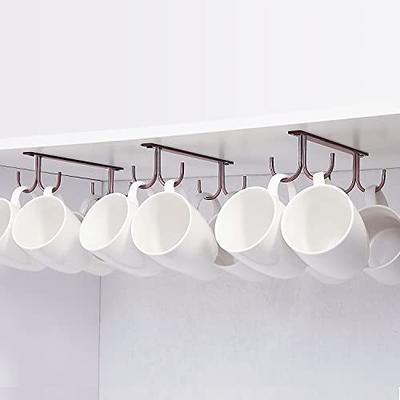 FOMANSH Mug Rack Under Cabinet - Coffee Cup Holder, 12 Mugs Hooks