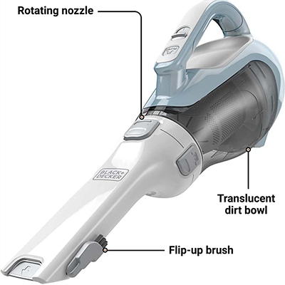  BLACK+DECKER dustbuster QuickClean Cordless Handheld Vacuum,  White (HNVC215B10)