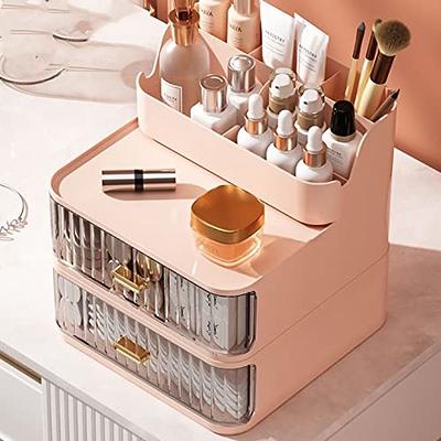 GORET Makeup Organizer Countertop with 3 Drawers, Acrylic Makeup Organizers  with Large Capacity for Bathroom Vanity, Skincare Organizer for Mens