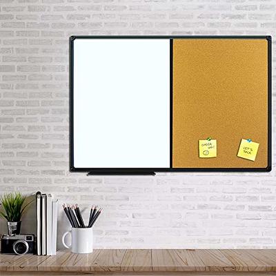 JILoffice Cork Board Bulletin Board 48 x 36 Notice Board , Black Aluminum Frame Wall Mounted Board for Office Home and School with 10 Push Pins