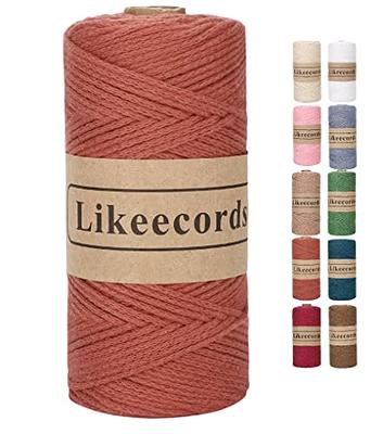 Lukche 1.5-2mm Polyester Macrame Cord 2 Skein (2x153 Yards) 100% Polypropylene Premium Macrame Rope, Colorful Yarn Crochet Macrame Bag Craft for