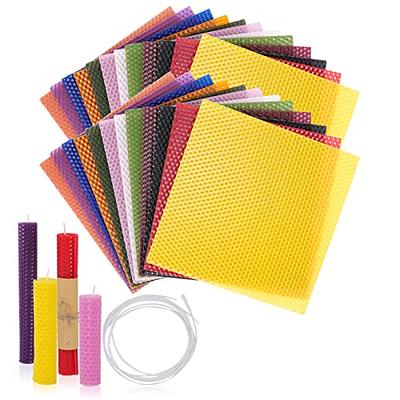 Beeswax Candle Making Kit for Kids -12 Pcs Vibrant Colors Beeswax Sheets Handmade Crafts Gift Beeswax Sheets for Candle Making Kit, DIY Candle