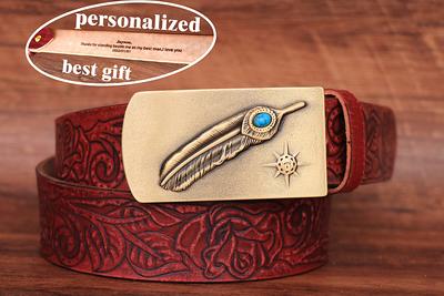 Personalized Name Leather Belt - Gift for Him