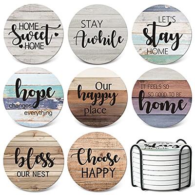 Farmhouse Decor Wood Coasters for Drinks - Kitchen Table Drink Coaster Set  of 4 - Yahoo Shopping